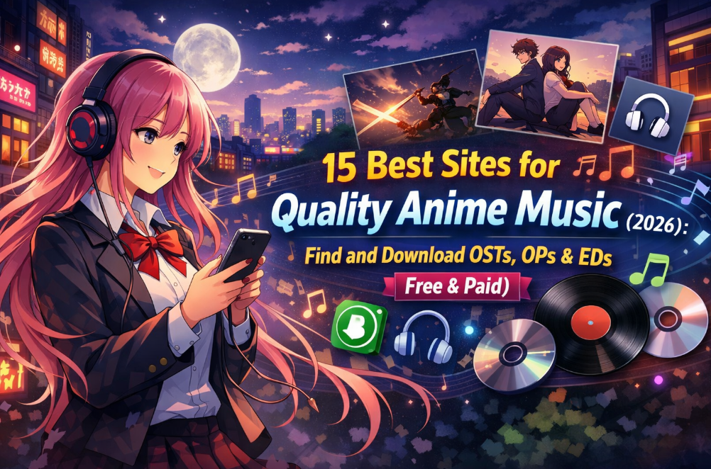 15 Best Sites for Quality Anime Music (2026): Find and Downlaod OSTs, OPs & EDs (Free & Paid)