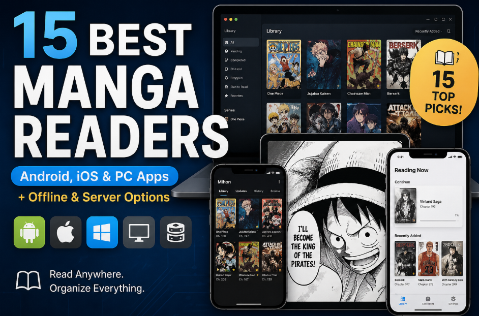 15 Best Manga Readers in 2026 (Android, iOS & PC Apps + Offline & Server Options)