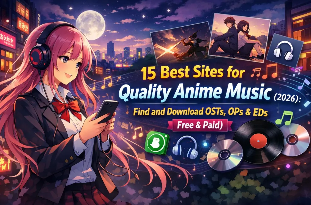 15 Best Sites for Quality Anime Music (2026): Find and Downlaod OSTs, OPs & EDs (Free & Paid)