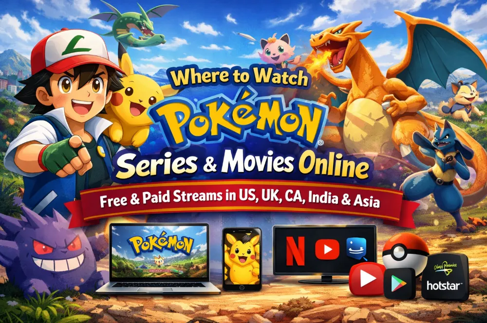 Where to Watch Pokemon Series & Movies Online (2026): Free & Paid Streams in US, UK, CA, India & Asia