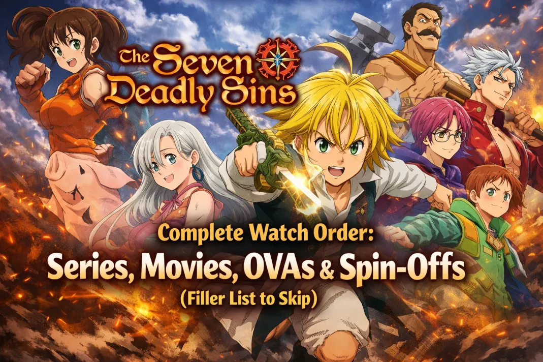 The Seven Deadly Sins Complete Watch Order 2026: Series, Movies, OVAs & Spin-Offs (Filler List to Skip)