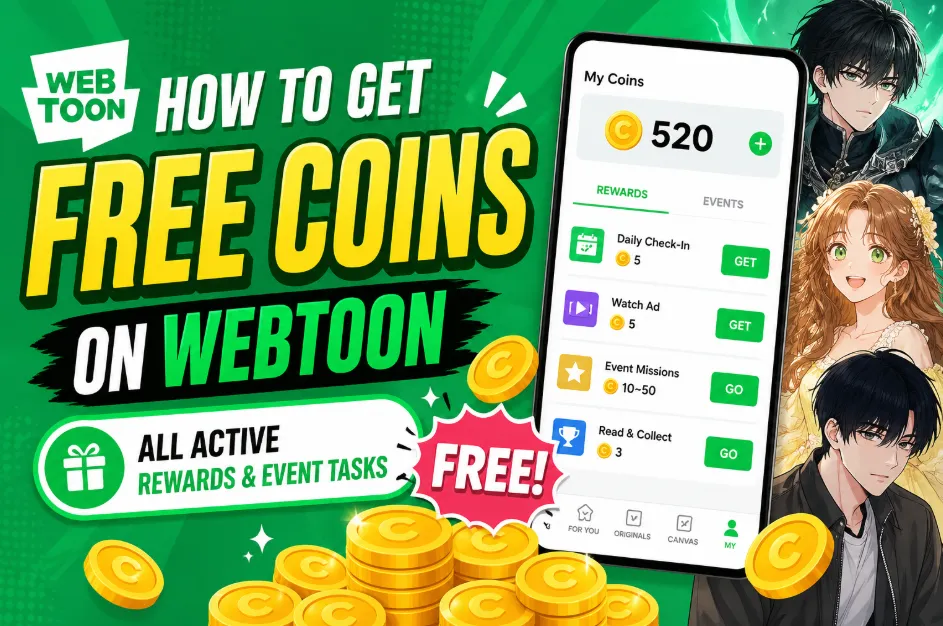 How to Get Free Coins on WEBTOON (2026): All Active Rewards & Event Tasks