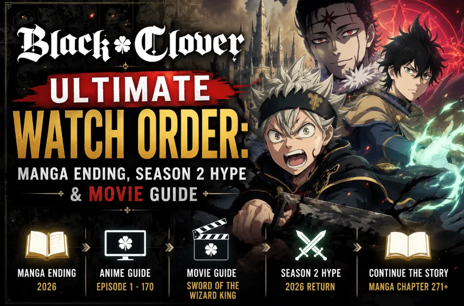 Ultimate Black Clover Watch Order (2026): Manga Ending, Season 2 Hype & Movie Guide