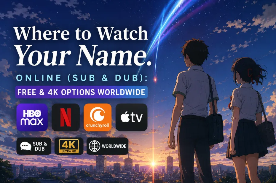 Where to Watch Your Name. Online (Sub & Dub): Free & 4K Options Worldwide